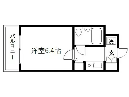 デトム・ワン西陣II(1K/4階)の間取り写真