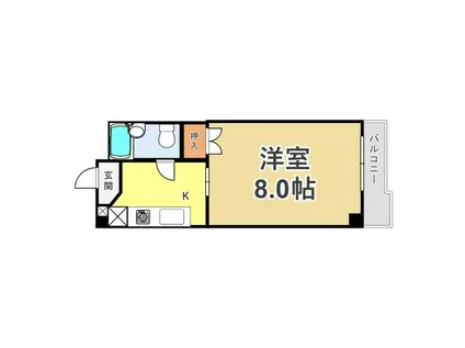 フェニックスハイツ(1K/4階)の間取り写真