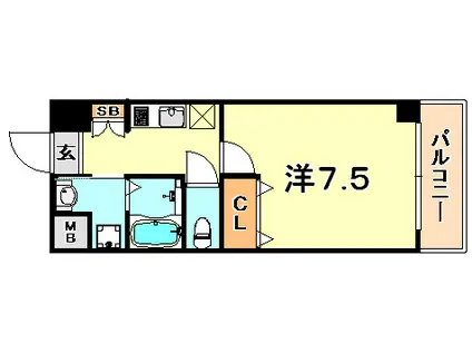 アドバンス神戸グルーブ(1K/7階)の間取り写真