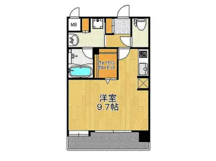 アソシアグロッツォ博多クロス(1K/8階)の間取り写真