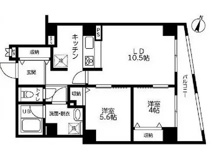 ソラーナ浅草合羽橋(2LDK/6階)の間取り写真