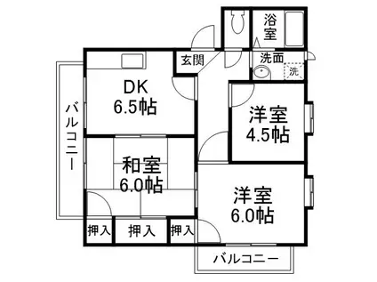 フェニックス・ヴィラII(3DK/2階)の間取り写真