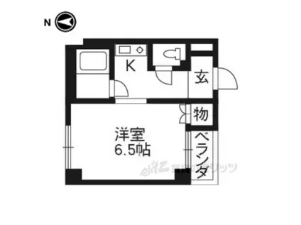 アーバンハウス北西(1K/2階)の間取り写真