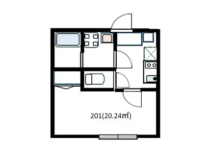 CASA 四葉 A(1K/2階)の間取り写真