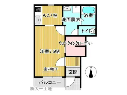 ブランシェ本館(1K/1階)の間取り写真