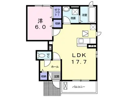 中村家 TAKASU(1LDK/1階)の間取り写真
