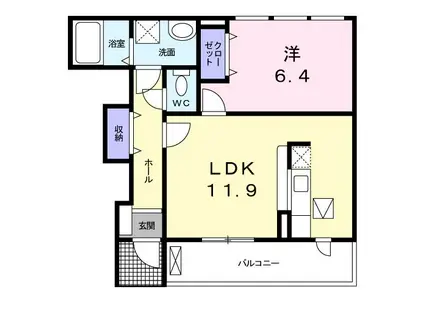 シトロン・フィオーレ(1LDK/1階)の間取り写真