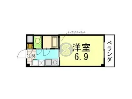 西院 AZ3(1K/2階)の間取り写真