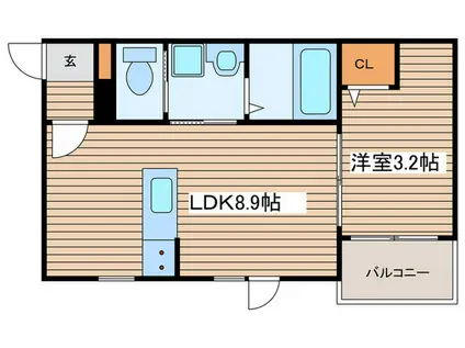 I`LL BE清水白壁(1LDK/1階)の間取り写真