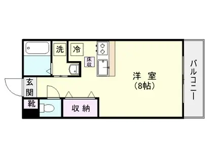 KOU TAI SHIN BUIL 上荒田(ワンルーム/1階)の間取り写真