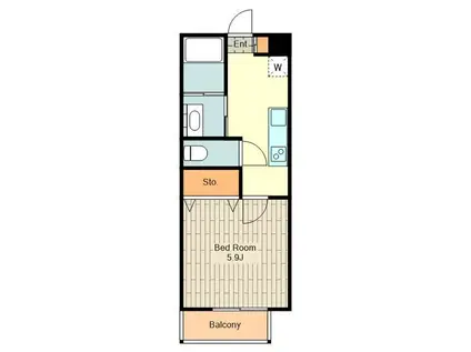 ソール・モーネ(1K/1階)の間取り写真