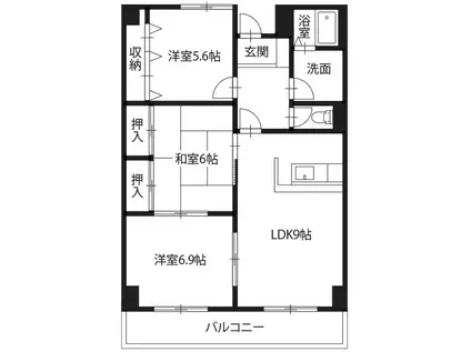 アメンド73(3LDK/3階)の間取り写真