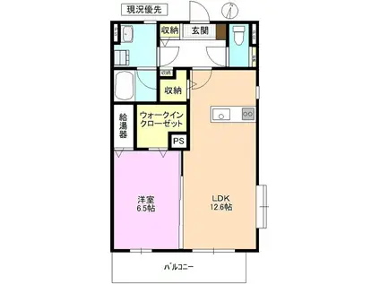 ジオ ファイン ドエル(1LDK/3階)の間取り写真