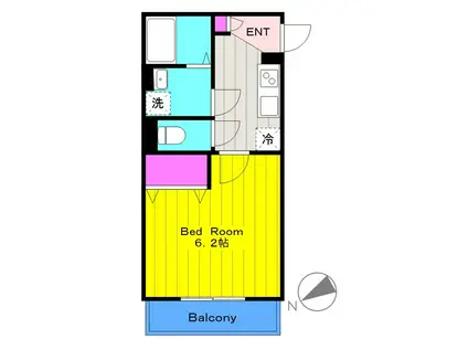 ナノファボリート(1K/2階)の間取り写真