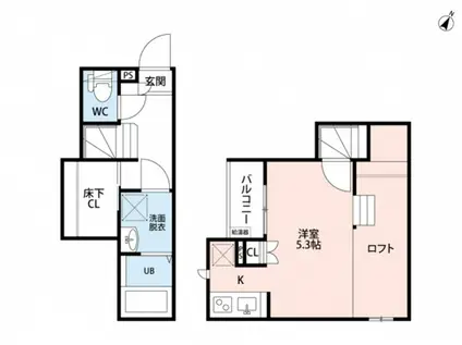 CB春日プリメーラ(1K/2階)の間取り写真
