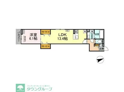 D-ROOM八幡町(1LDK/2階)の間取り写真