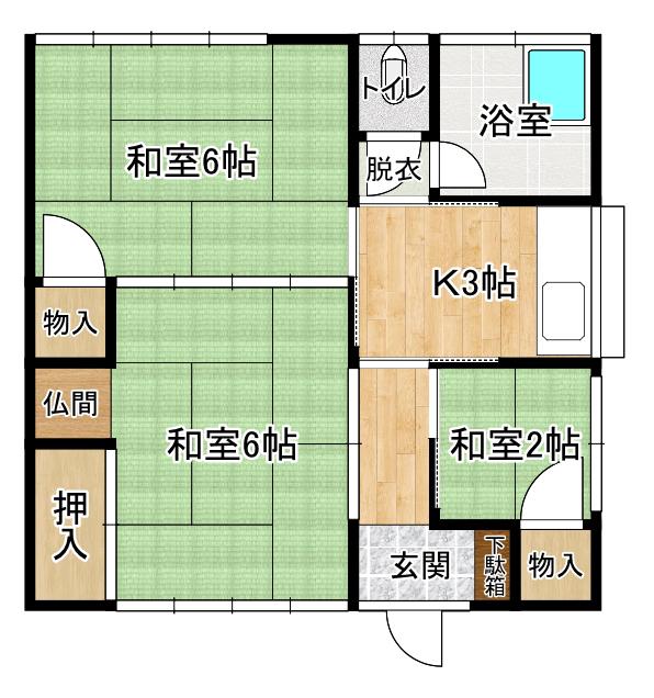小町荘(3K/1階)の間取り写真