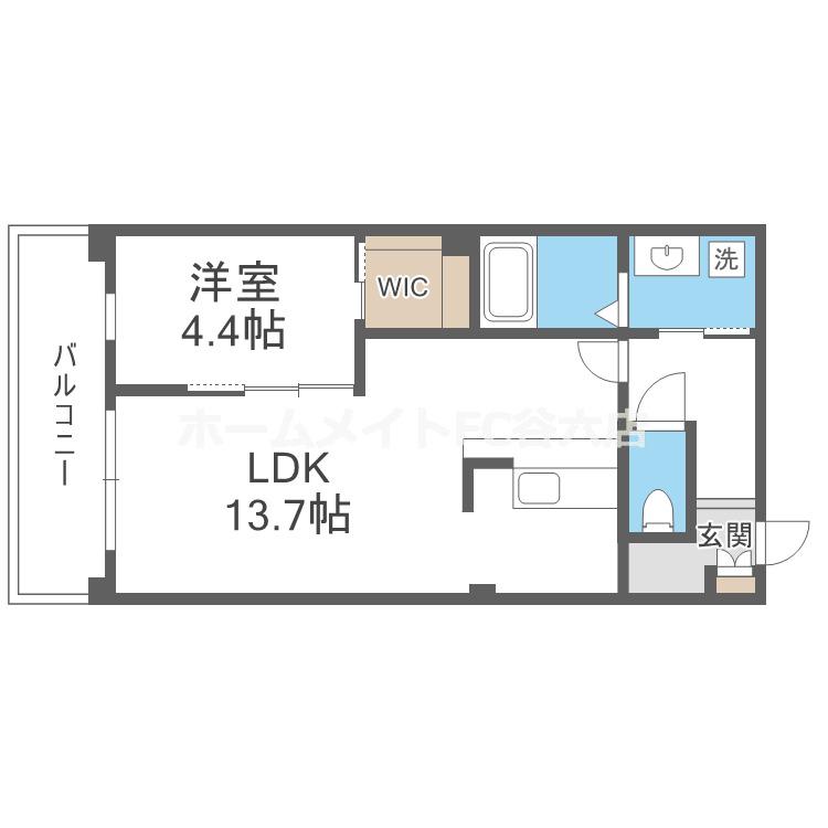 サンティエ福島吉野(1LDK/2階)の間取り写真