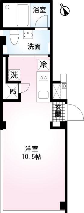 S8AP(ワンルーム/2階)の間取り写真