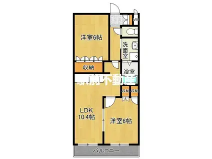 シャイン ヒルズQ(2LDK/2階)の間取り写真