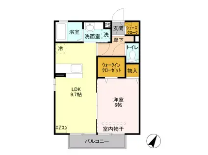 D-ROOMケンフォード205(1LDK/2階)の間取り写真