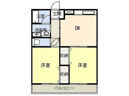 アイランドコーポラス(2DK/1階)の間取り写真