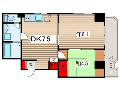 ベルジュピノ(2DK/2階)の間取り写真