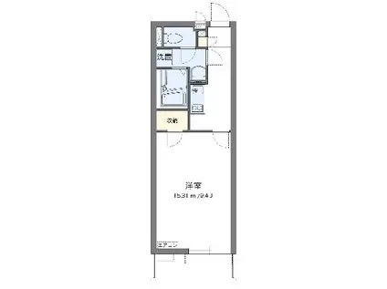 クレイノシャンティ浦和(1K/1階)の間取り写真