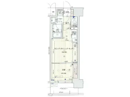レオンコンフォート本町東III(1LDK/9階)の間取り写真
