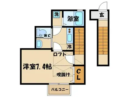 ティアナ G(1K/2階)の間取り写真