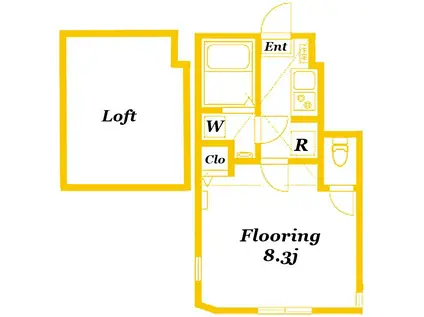 ユナイト黄金町アクトンストリート(1K/1階)の間取り写真