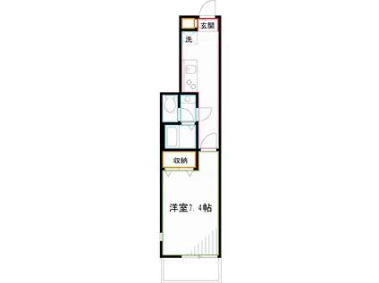 リブリ・サンライズヒル(1K/1階)の間取り写真