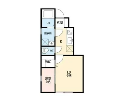 ROOMS白新町B(2K/1階)の間取り写真