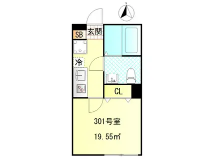 CFジオーレ西尾久(1K/3階)の間取り写真