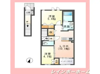 SAKURA(2LDK/2階)の間取り写真