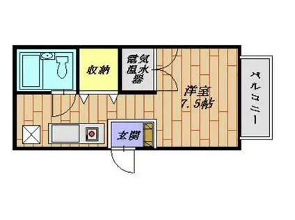 ベルハイツ座間(ワンルーム/2階)の間取り写真