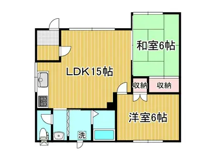 米町パークサイド(2LDK/2階)の間取り写真