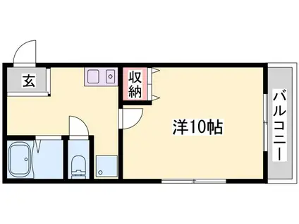 シャインコスモマンション(1DK/4階)の間取り写真