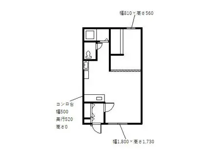 YOU HOPE(ワンルーム/2階)の間取り写真