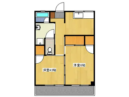 平和コーポ(2DK/2階)の間取り写真