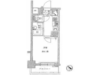パレステュディオ小石川後楽園(1K/4階)の間取り写真