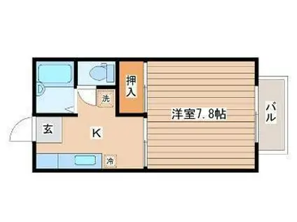 クレセント高松(1K/1階)の間取り写真