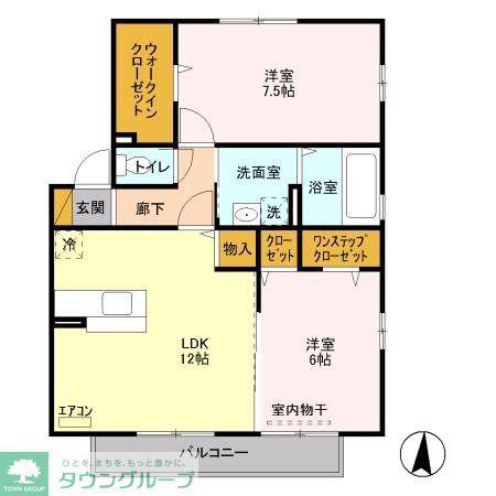 やまぼうし(2LDK/2階)の間取り写真