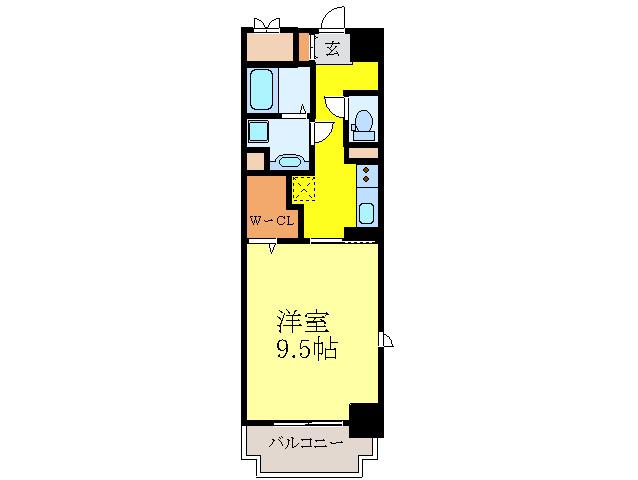 アヤコート(1K/2階)の間取り写真