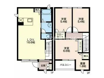 セルリアンコート A(3LDK/1階)の間取り写真