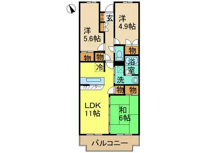 マノワール喜多見(3LDK/3階)の間取り写真