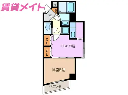 パースンJ(1DK/1階)の間取り写真