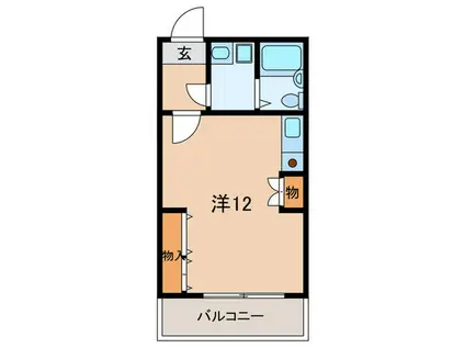 アンヘル(ワンルーム/2階)の間取り写真