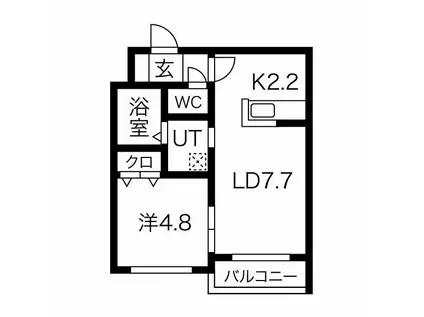 バルボーニN17(1LDK/3階)の間取り写真