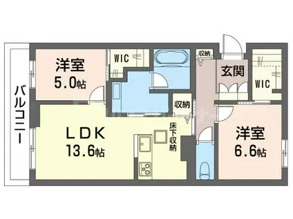 シャーメゾン ボヌール(2LDK/1階)の間取り写真